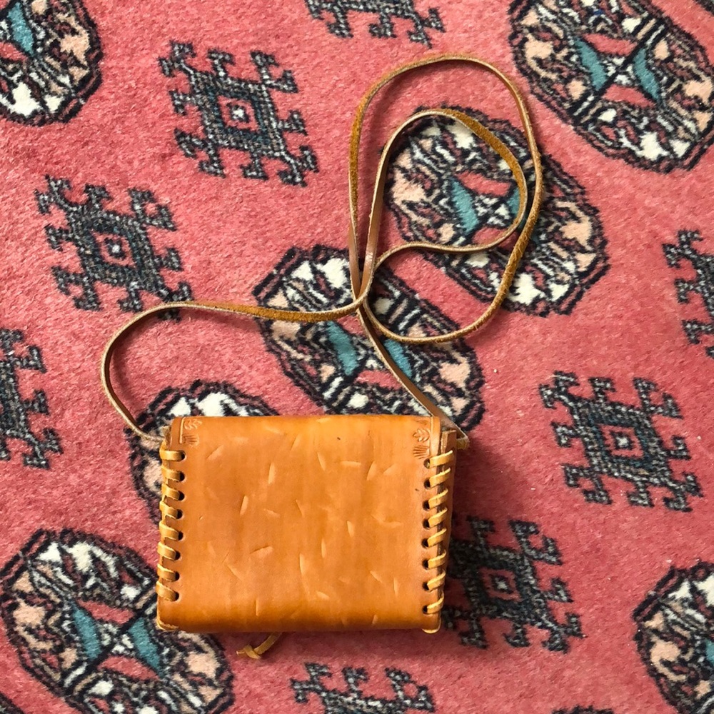 Genuine Leather Hand Tooled Mini Purse - Picture 3 of 8